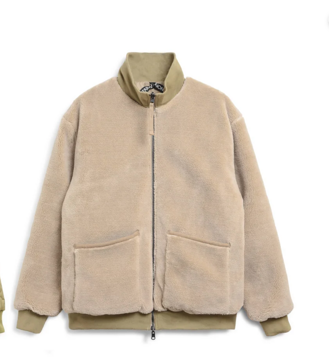 TAION HIGH NECK REVERSIBLE DOWN JACKET COYOTE X BEIGE – kyo journal