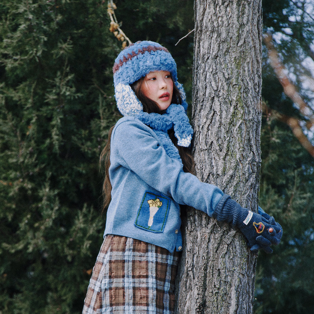 MISU À BARBE POSY GLOVES GREY