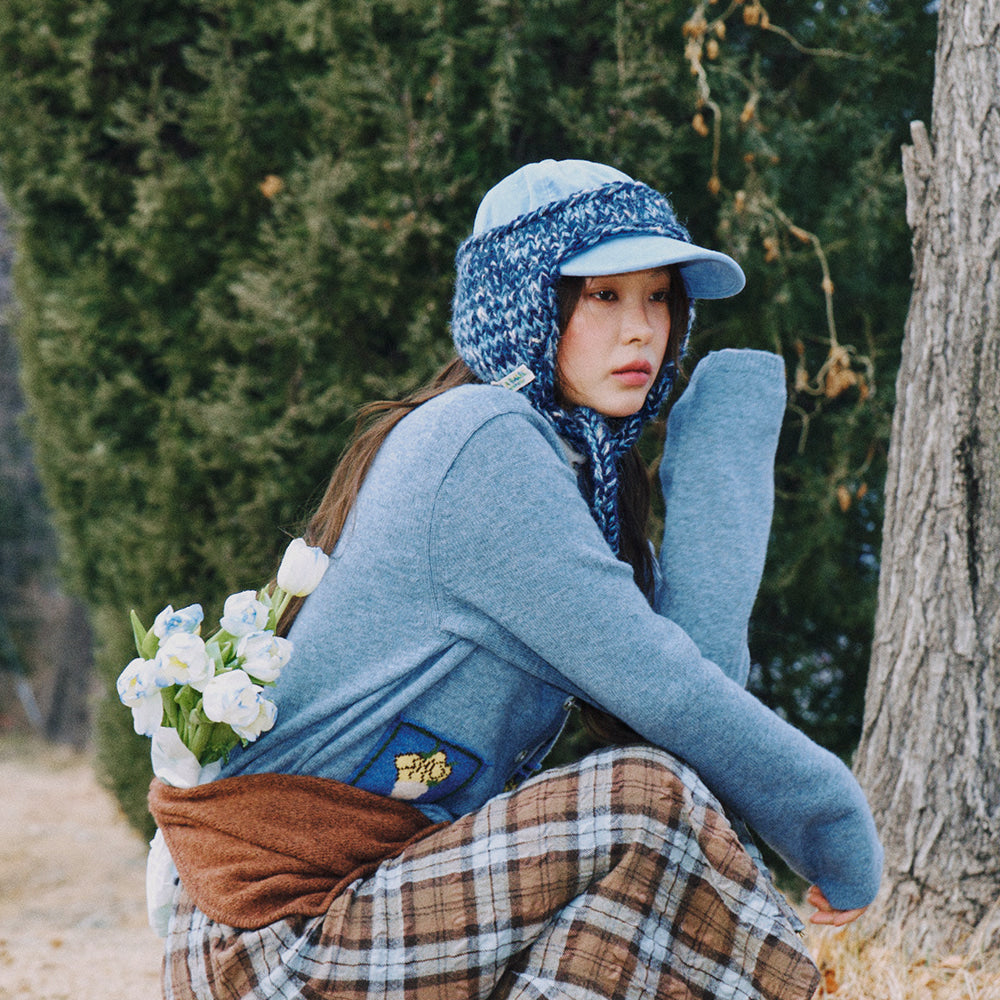 MISU À BARBE BOUQUET CARDIGAN BLUE