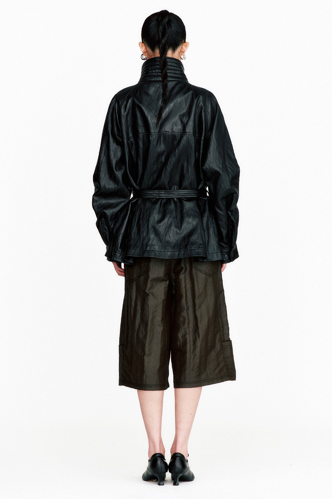 THEILMA PLUTO PU LEATHER HALF COAT