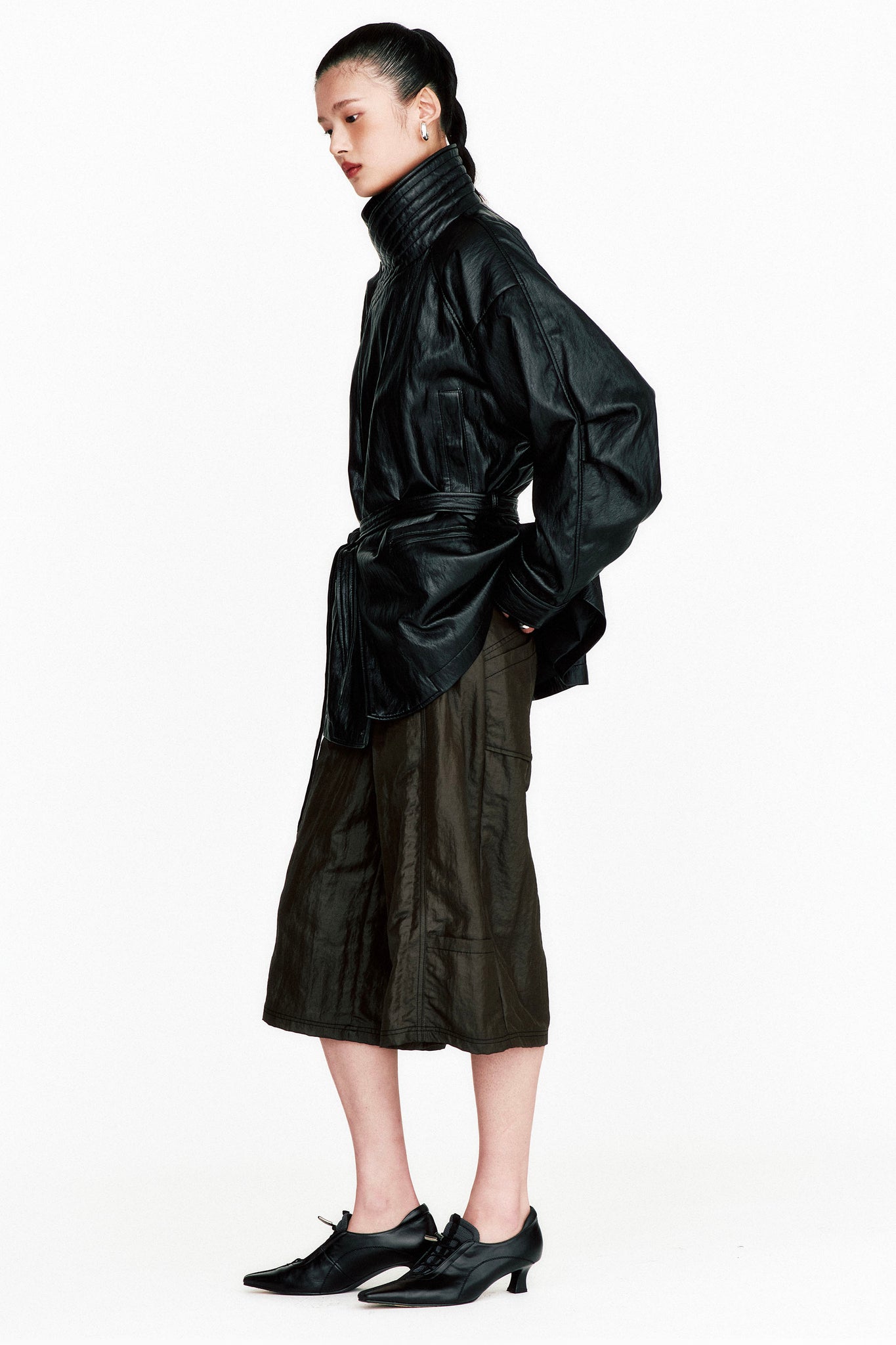 THEILMA PLUTO PU LEATHER HALF COAT