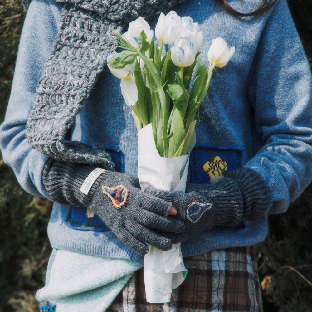 MISU À BARBE POSY GLOVES GREY