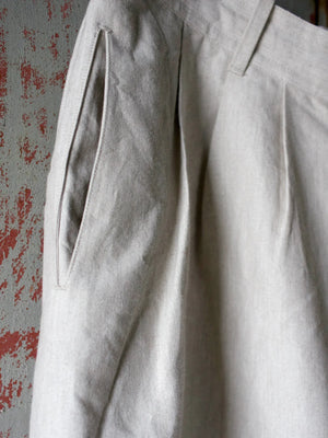TOKIARI 'JAN' THREE-TUCK CIRCULAR CROTCH WIDE PANTS
