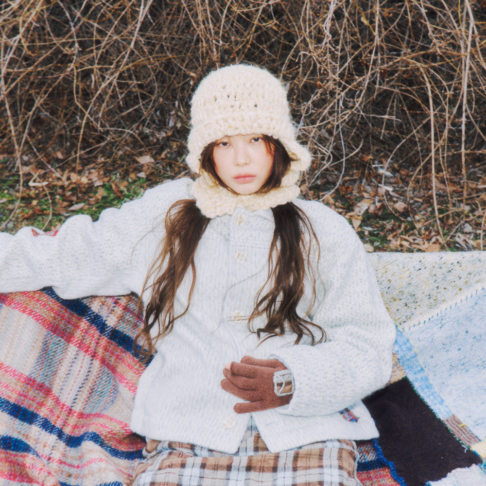 MISU À BARBE TINY LETTER GLOVES BROWN