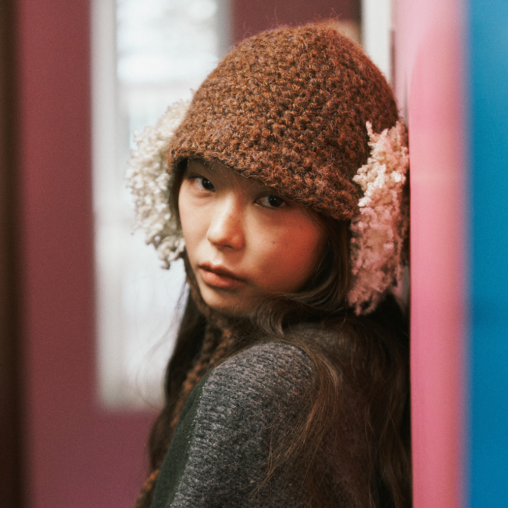 Misu à Barbe POSY STRING HAT BROWN