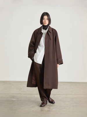 nicholson&nicholson FIGARO WOOL COAT BROWN