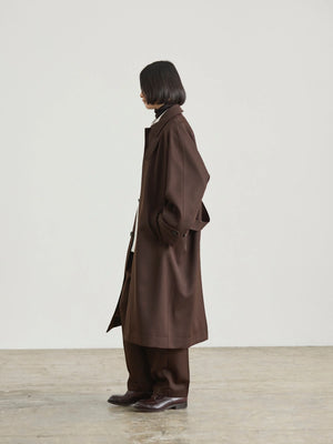 nicholson&nicholson FIGARO WOOL COAT BROWN