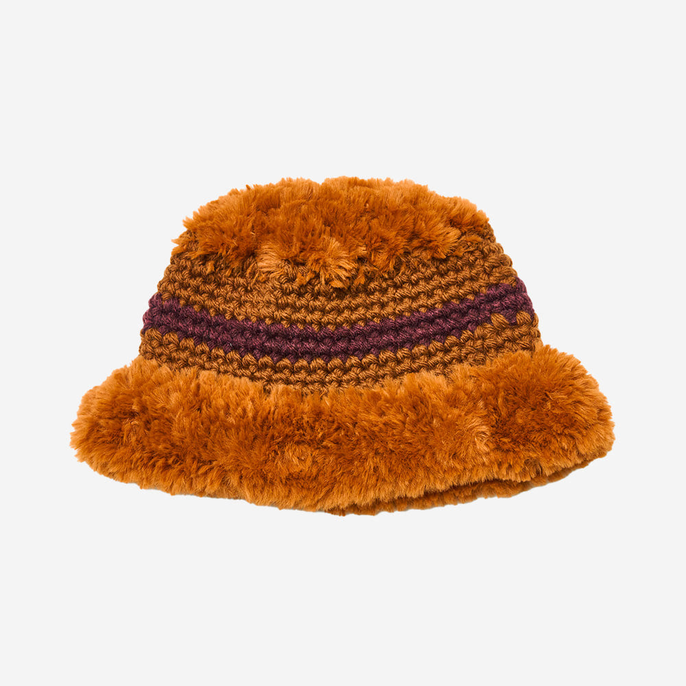 Misu à Barbe NEW STRIPY FURRY HAT BROWN