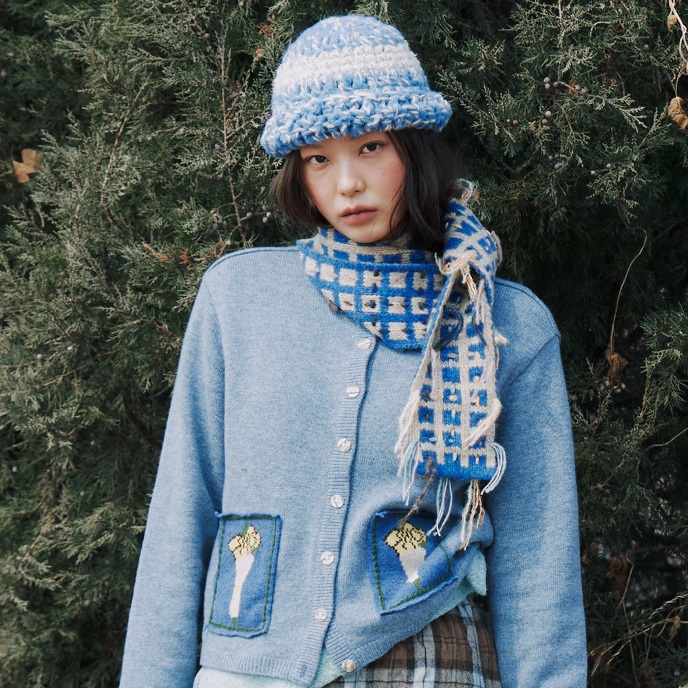 MISU À BARBE BOUQUET CARDIGAN BLUE