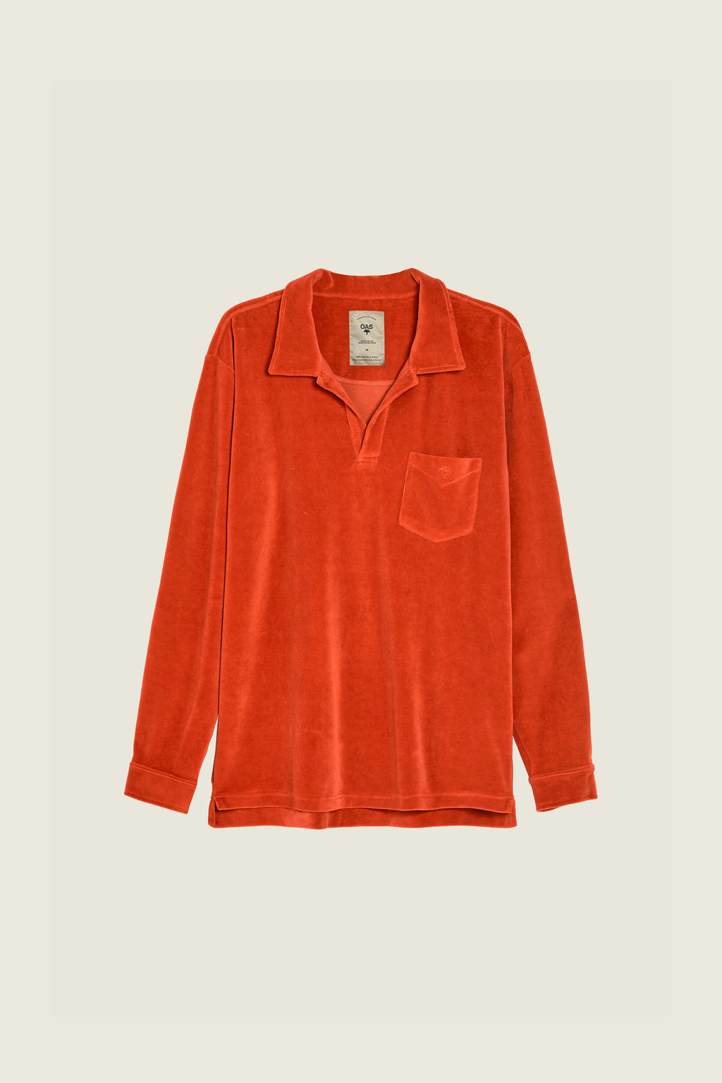 OAS COMPANY Burnt Orange Velour Long Sleeve