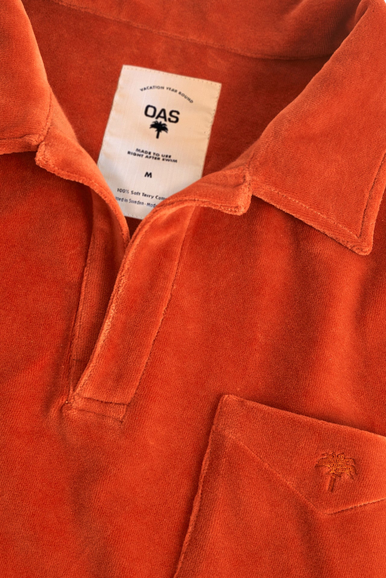 OAS COMPANY Burnt Orange Velour Long Sleeve