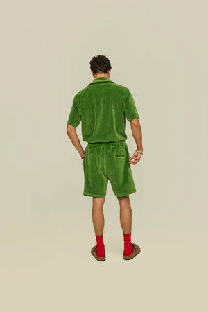 OAS COMPANY Penny Green Velour Shorts