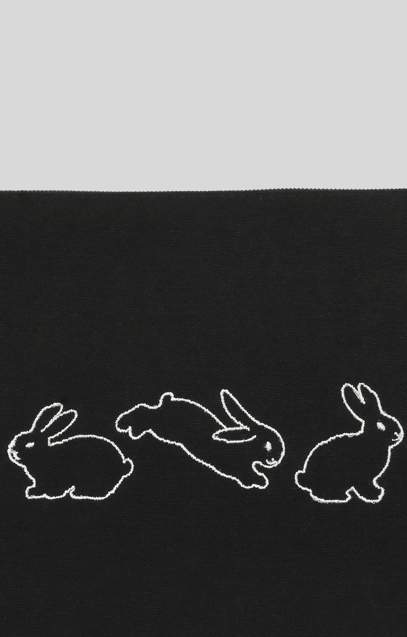 KITTY BUNNY PONY Bouncing Bunnies Black Embroidery Pouch
