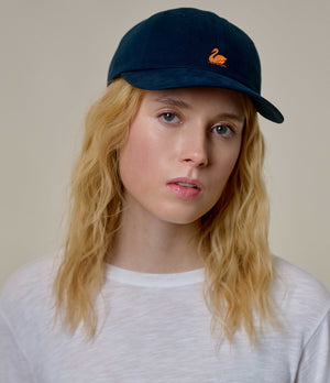 Merz b. Schwanen Swan logo Cap, organic cotton gabardine, low profile