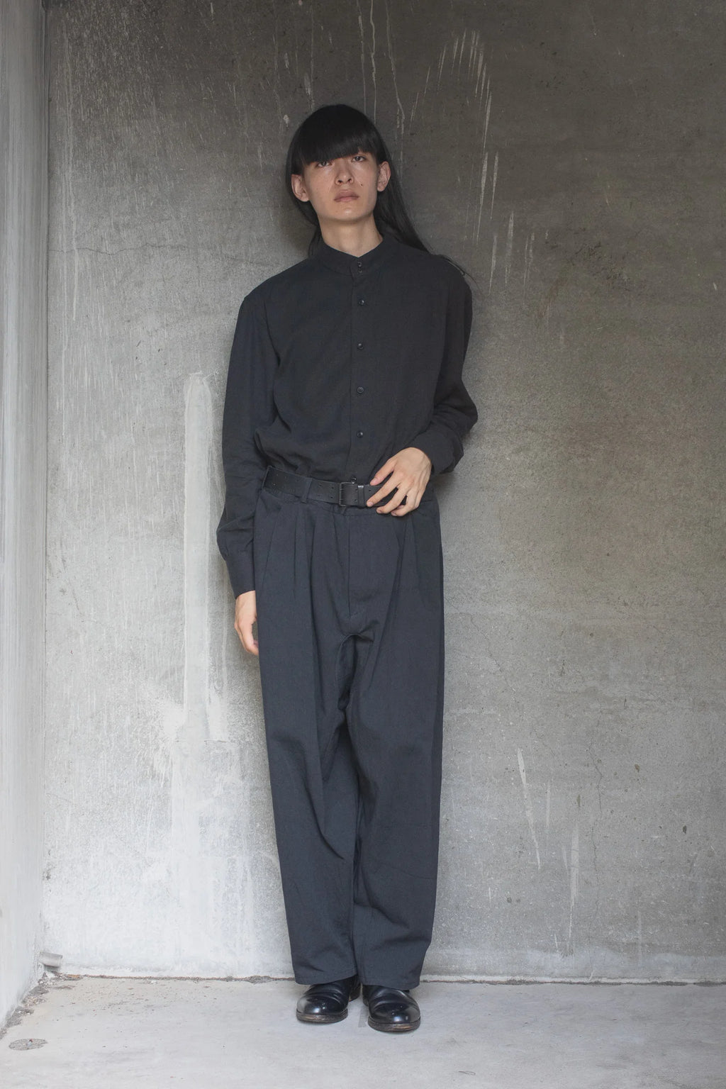 TOKIARI 'TOBARI' DOUBLE BUTTON COLLAR GATHERED SHIRT