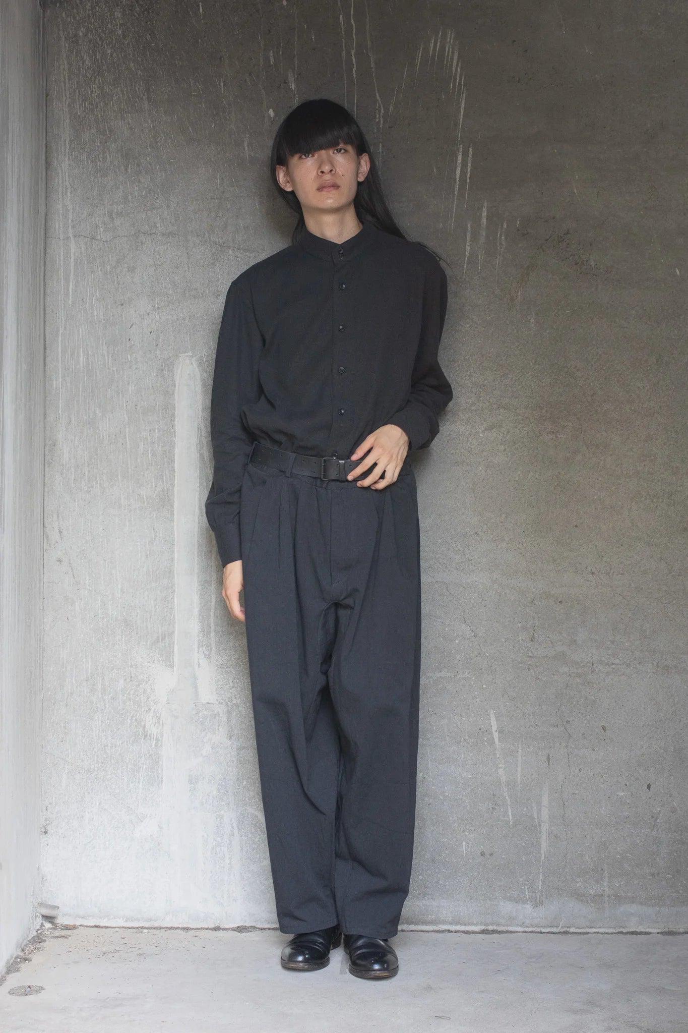 TOKIARI 'TOBARI' DOUBLE BUTTON COLLAR GATHERED SHIRT