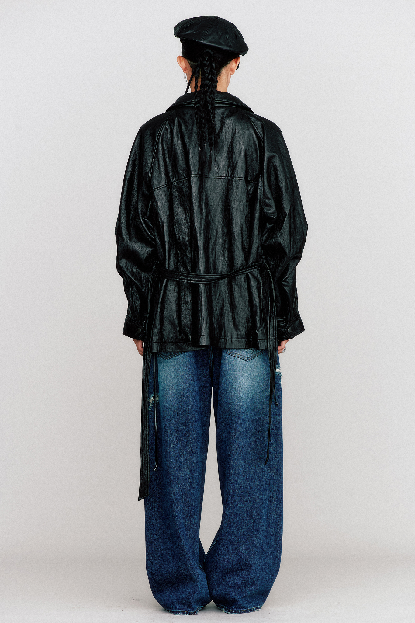 THEILMA PLUTO PU LEATHER HALF COAT