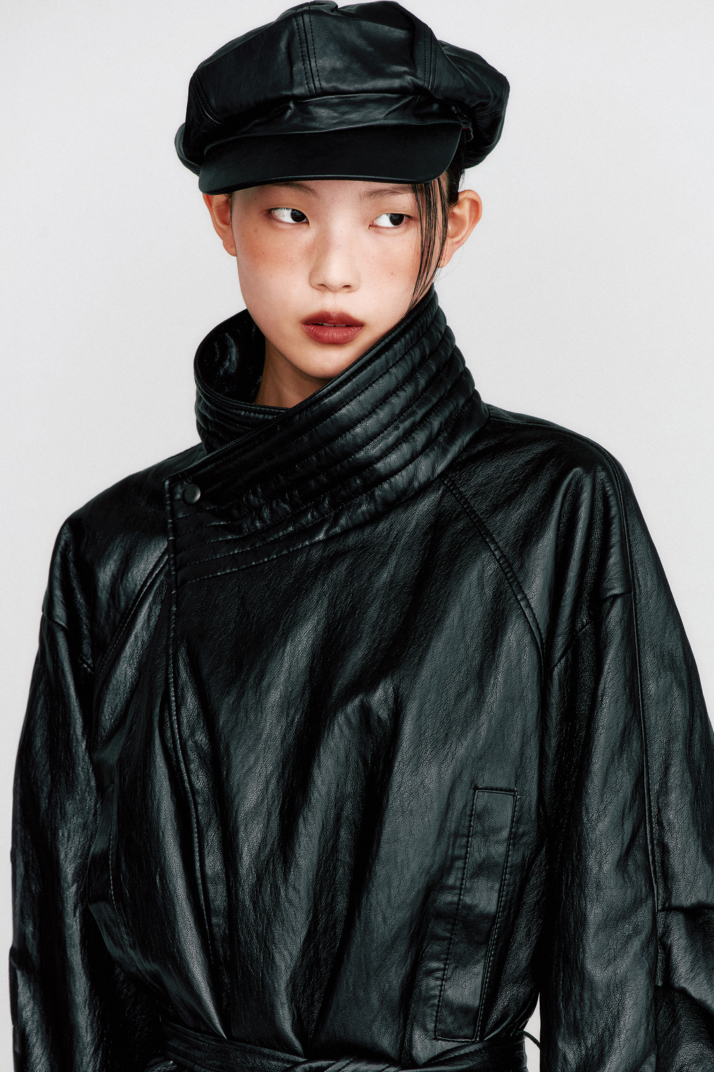 THEILMA PLUTO PU LEATHER HALF COAT