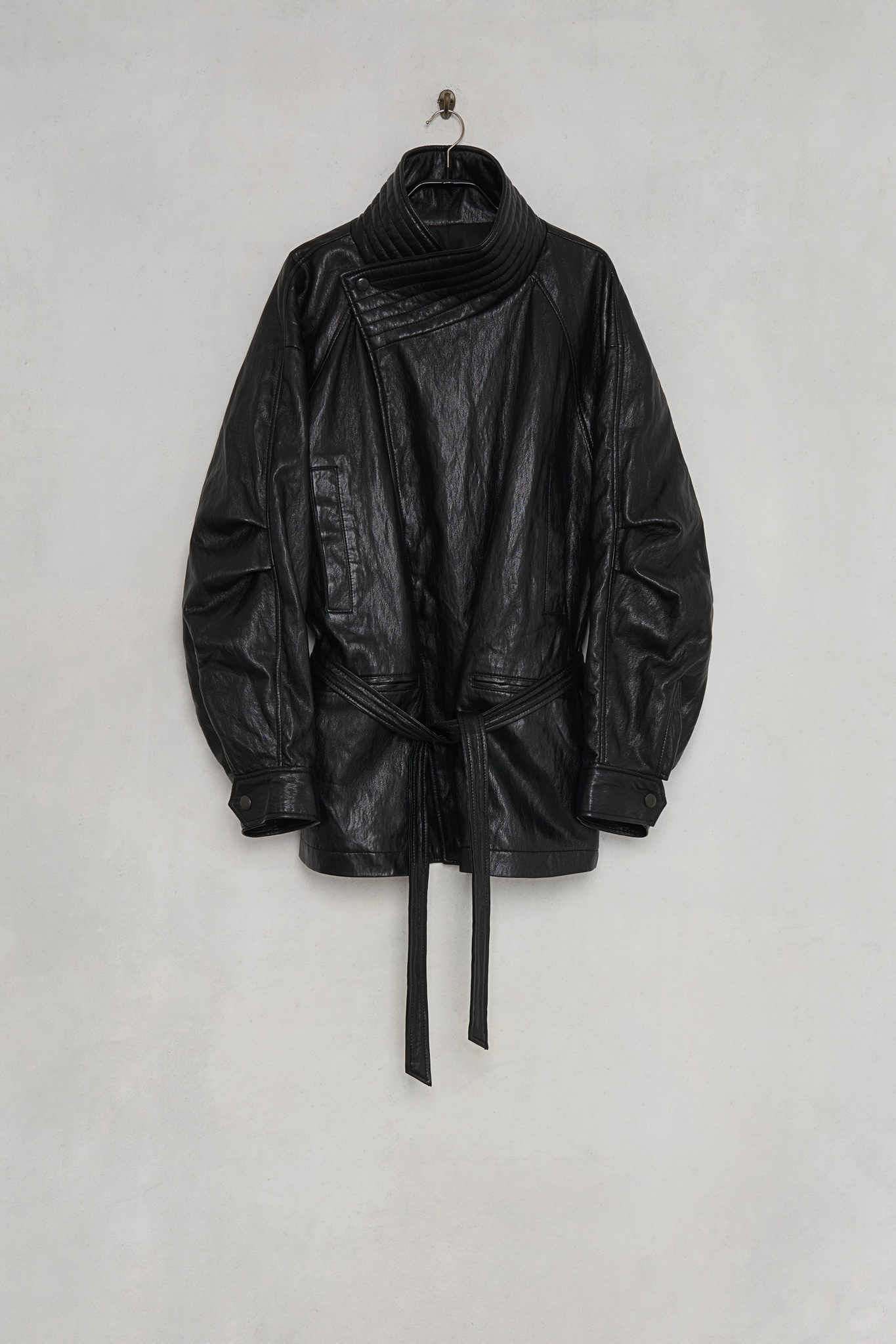 THEILMA PLUTO PU LEATHER HALF COAT