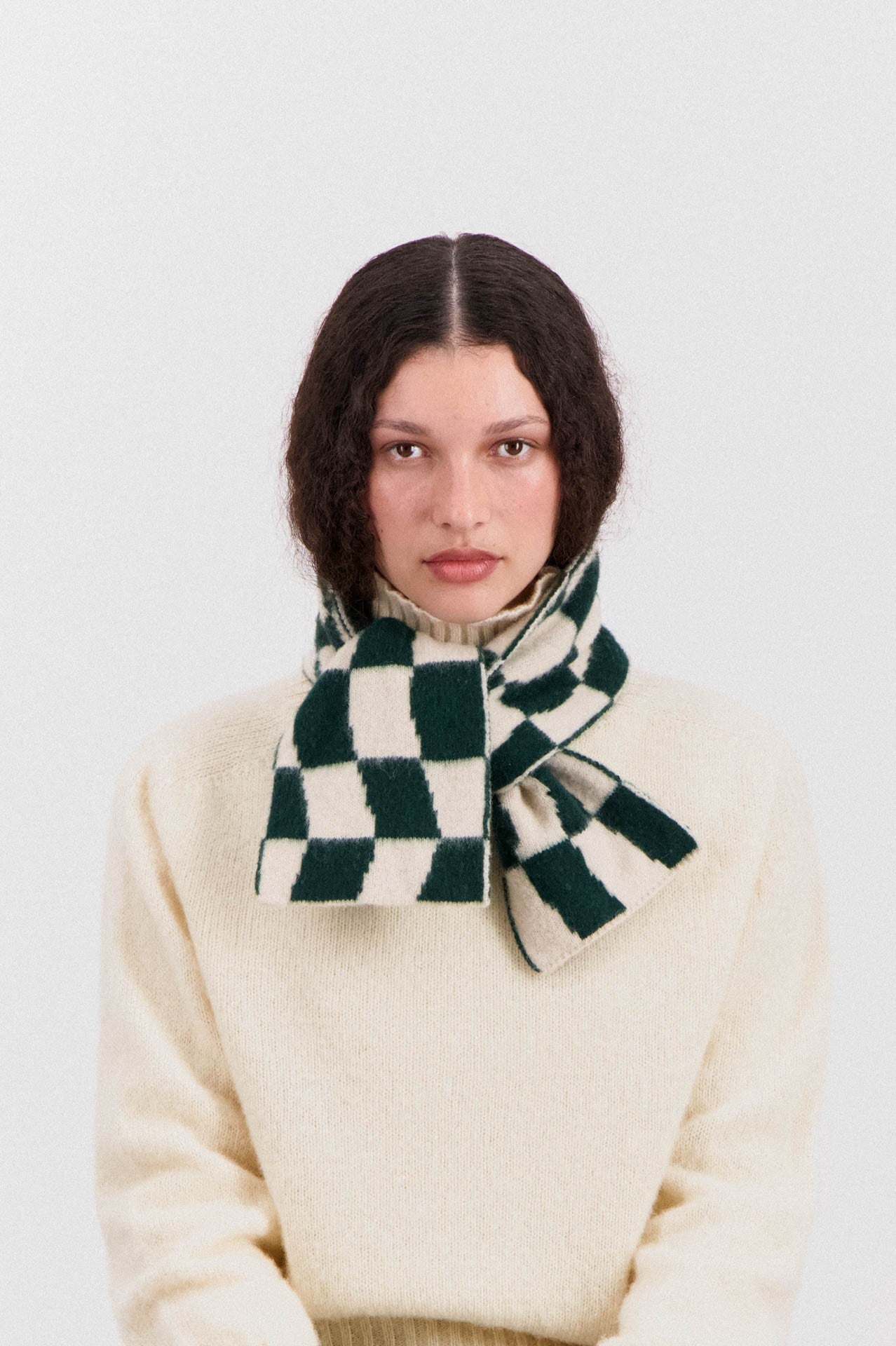 HOWLIN' Mini Checkerboard Scarf - Forest/Navy