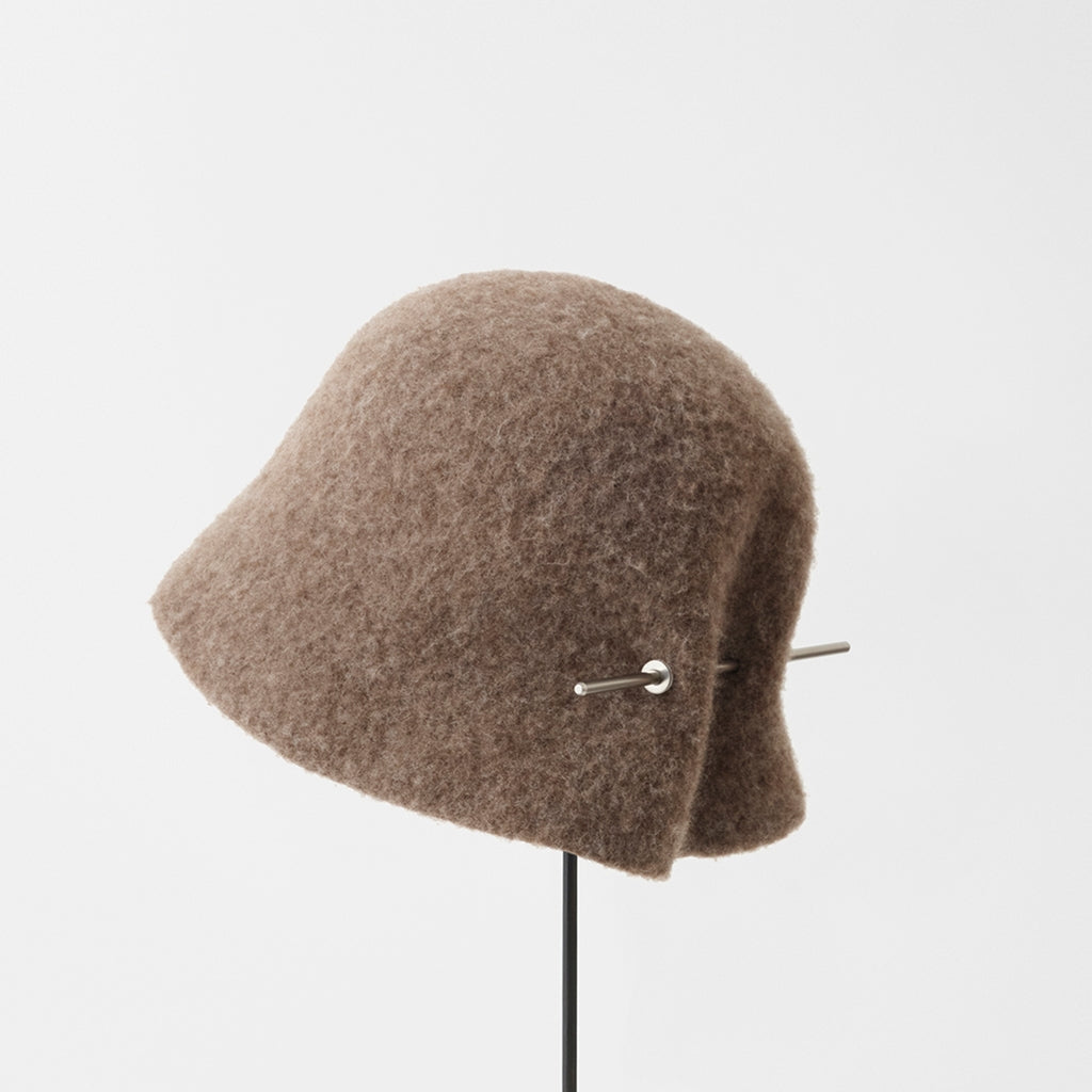 mature ha bell hat stainless steel stick black merino dark brown