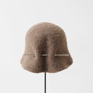 mature ha bell hat stainless steel stick black merino dark brown