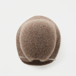 mature ha bell hat stainless steel stick black merino dark brown