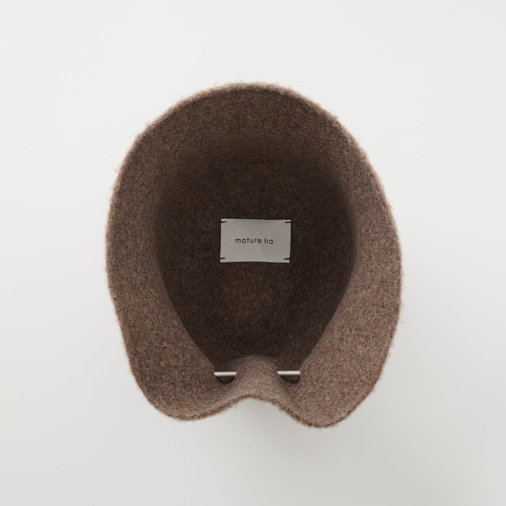 mature ha bell hat stainless steel stick black merino dark brown