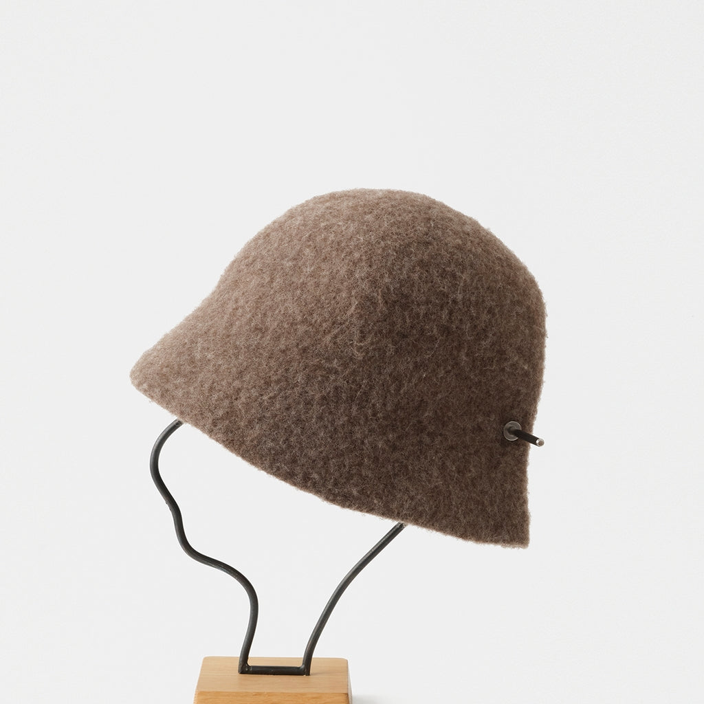 mature ha bell hat stainless steel stick black merino dark brown