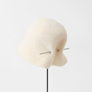 mature ha bell hat stainless steel stick cashmere white