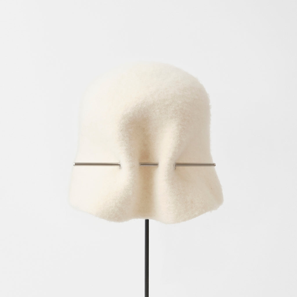 mature ha bell hat stainless steel stick cashmere white