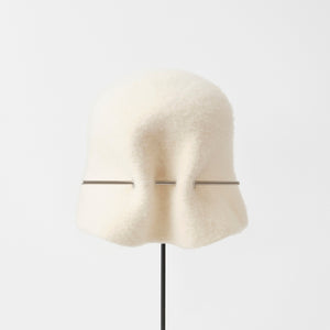 mature ha bell hat stainless steel stick cashmere white