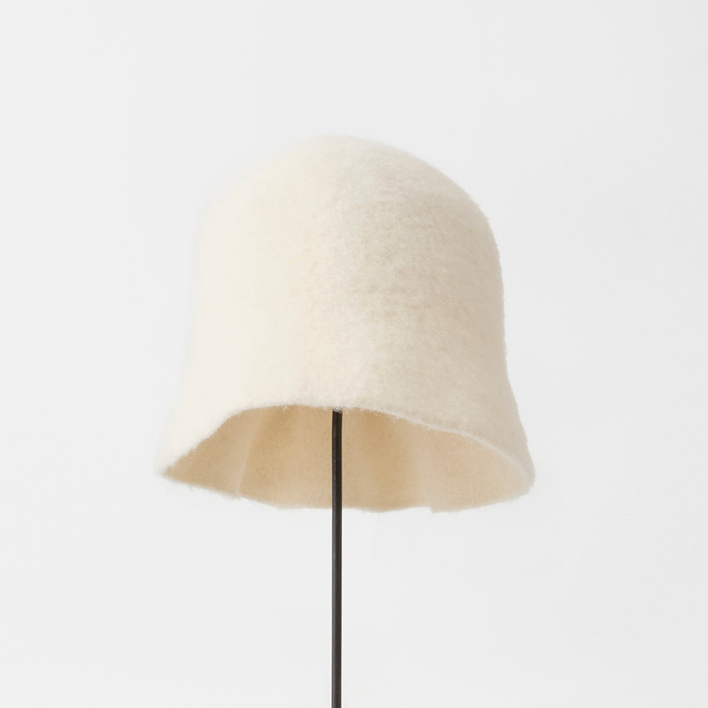 mature ha bell hat stainless steel stick cashmere white