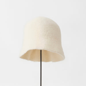 mature ha bell hat stainless steel stick cashmere white