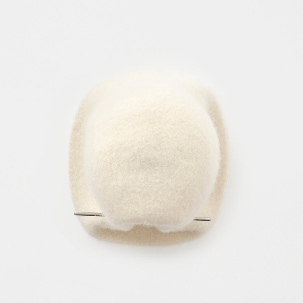 mature ha bell hat stainless steel stick cashmere white