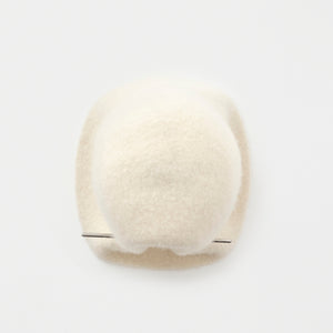 mature ha bell hat stainless steel stick cashmere white