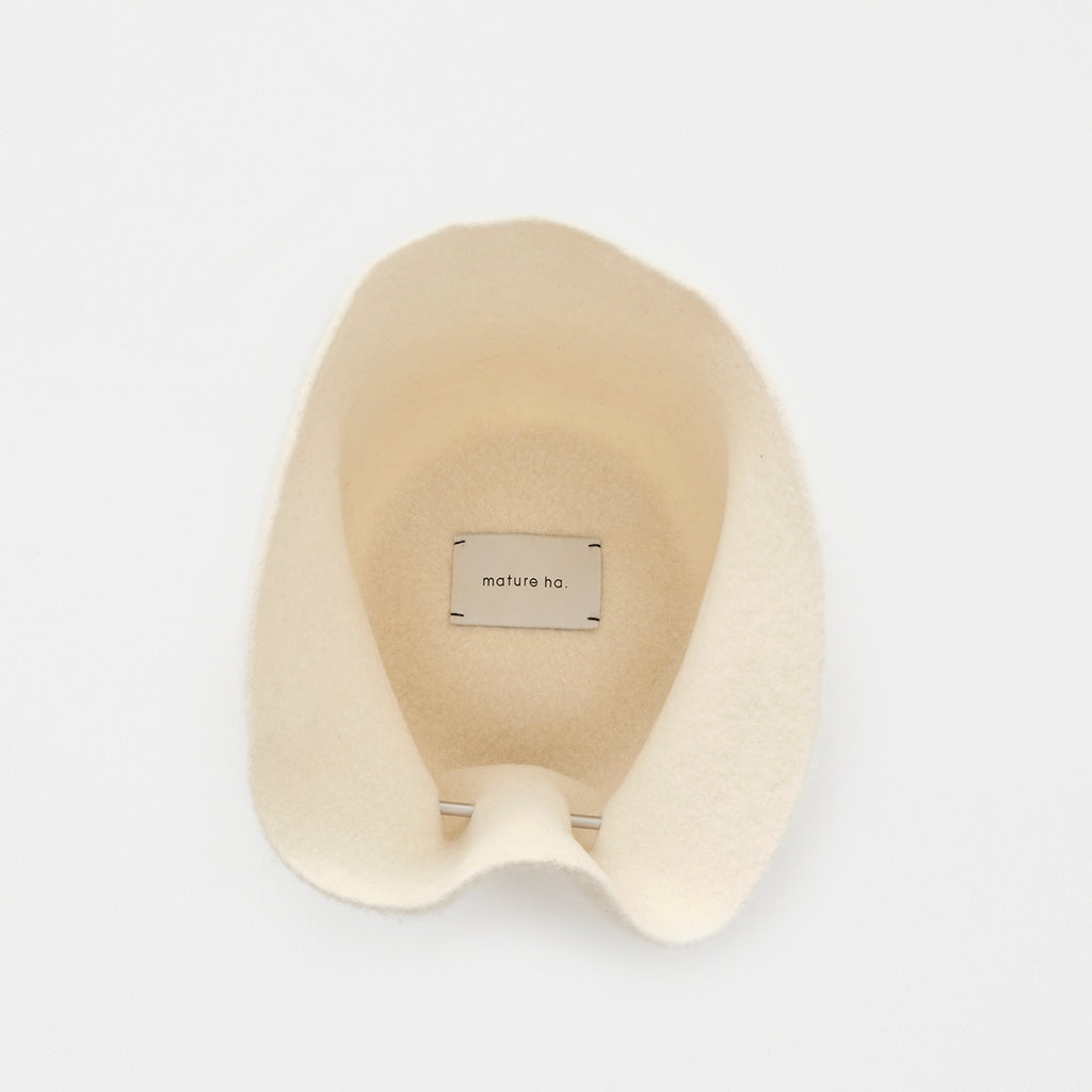 mature ha bell hat stainless steel stick cashmere white