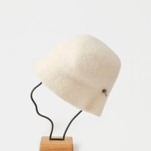 mature ha bell hat stainless steel stick cashmere white