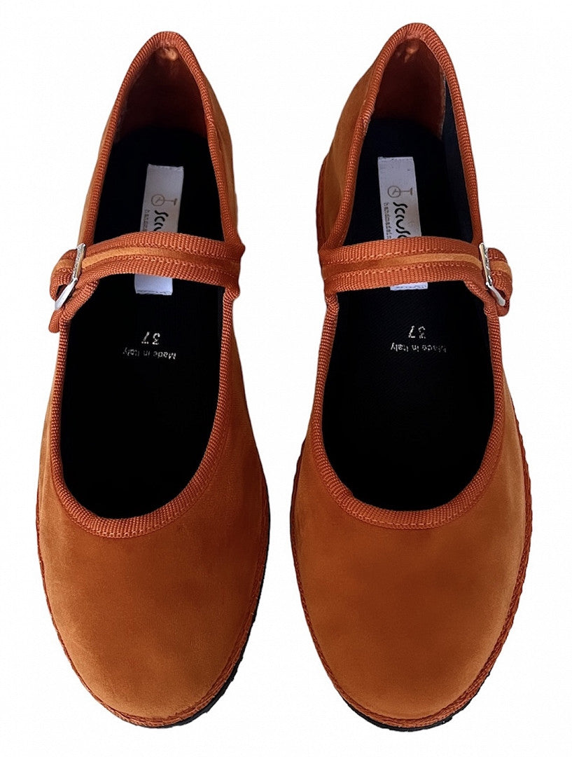 Sciuscià MARRON×ROSE PINK  MARYJANE_37 Sciuscià ベルベット MARYJANE (03 MARRON×ROSE PINK)