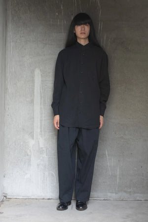 TOKIARI 'TOBARI' DOUBLE BUTTON COLLAR GATHERED SHIRT