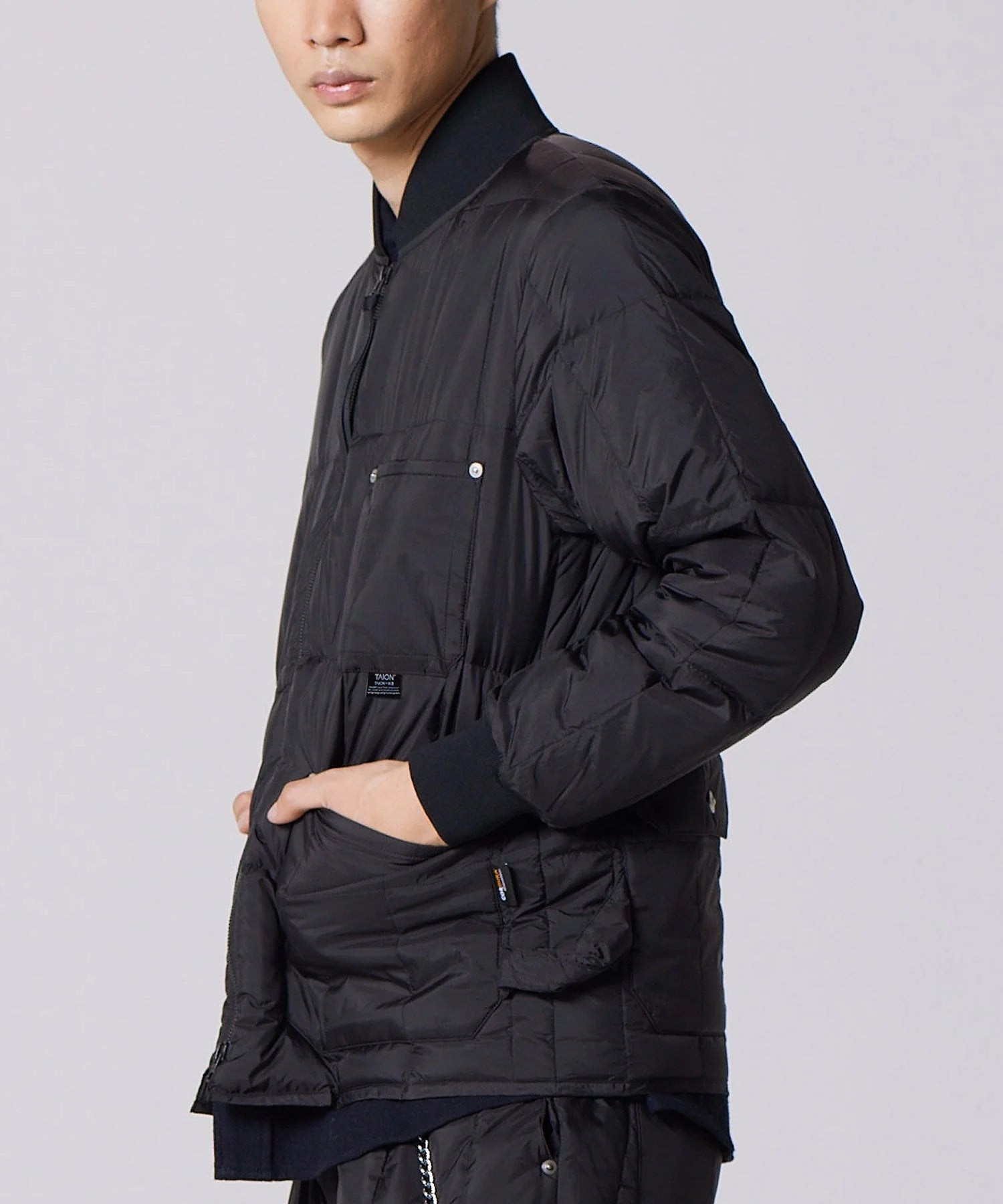 Taion Work Rib-Neck Double-Zip Down Jacket CORDURA