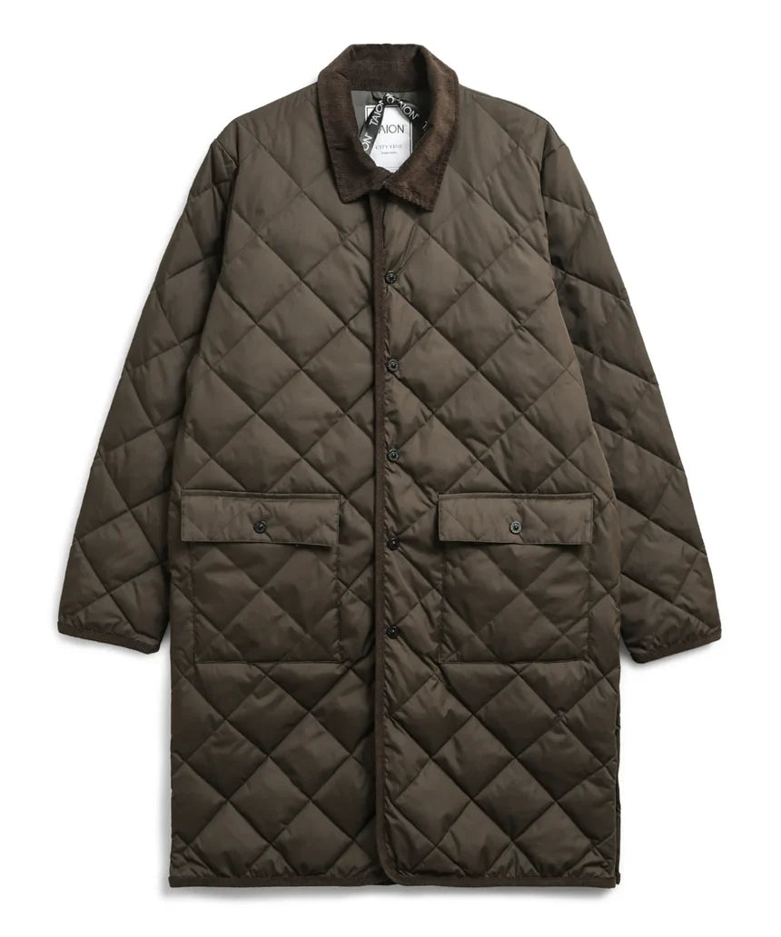 TAION City Piping Collar Long Down Coat – kyo journal