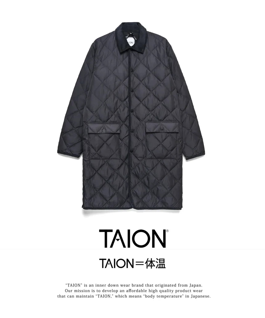 TAION City Piping Collar Long Down Coat