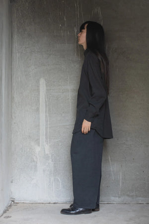 TOKIARI 'TOBARI' DOUBLE BUTTON COLLAR GATHERED SHIRT