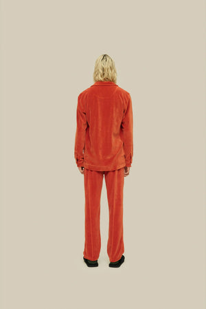 OAS COMPANY Burnt Orange Velour Long Sleeve