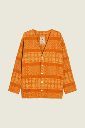 OAS Company ORANGE VENTURA TERRY CARDIGAN