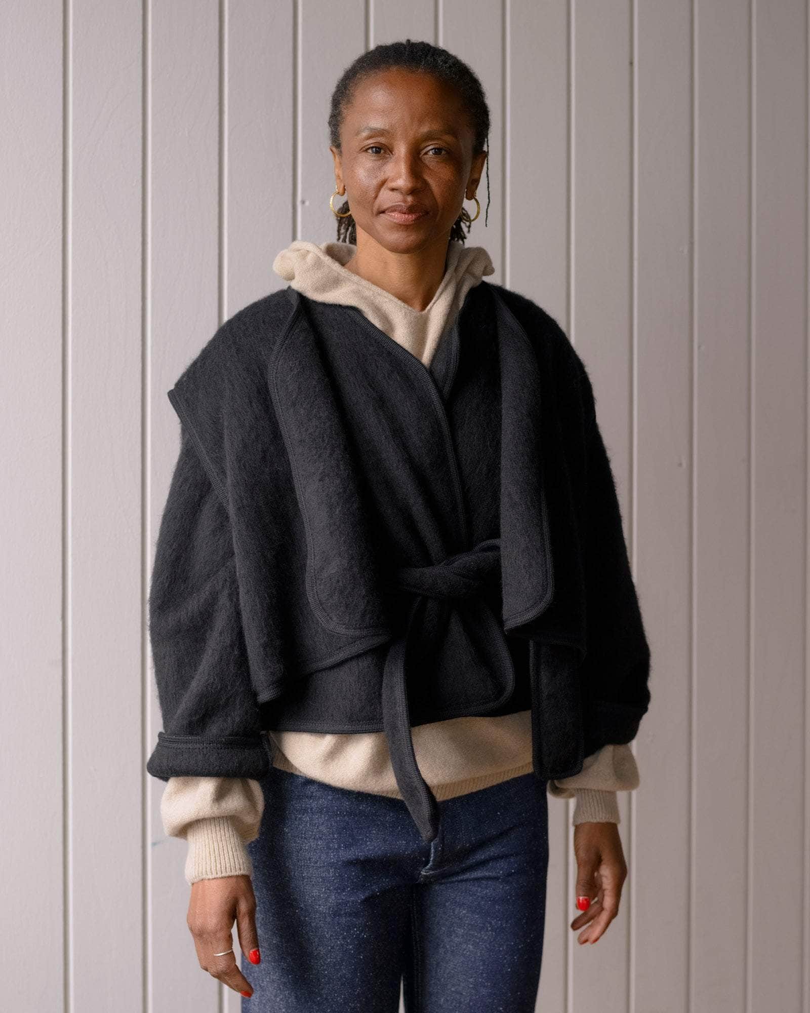 Baserange Capas Vest Black - Brushed Wool