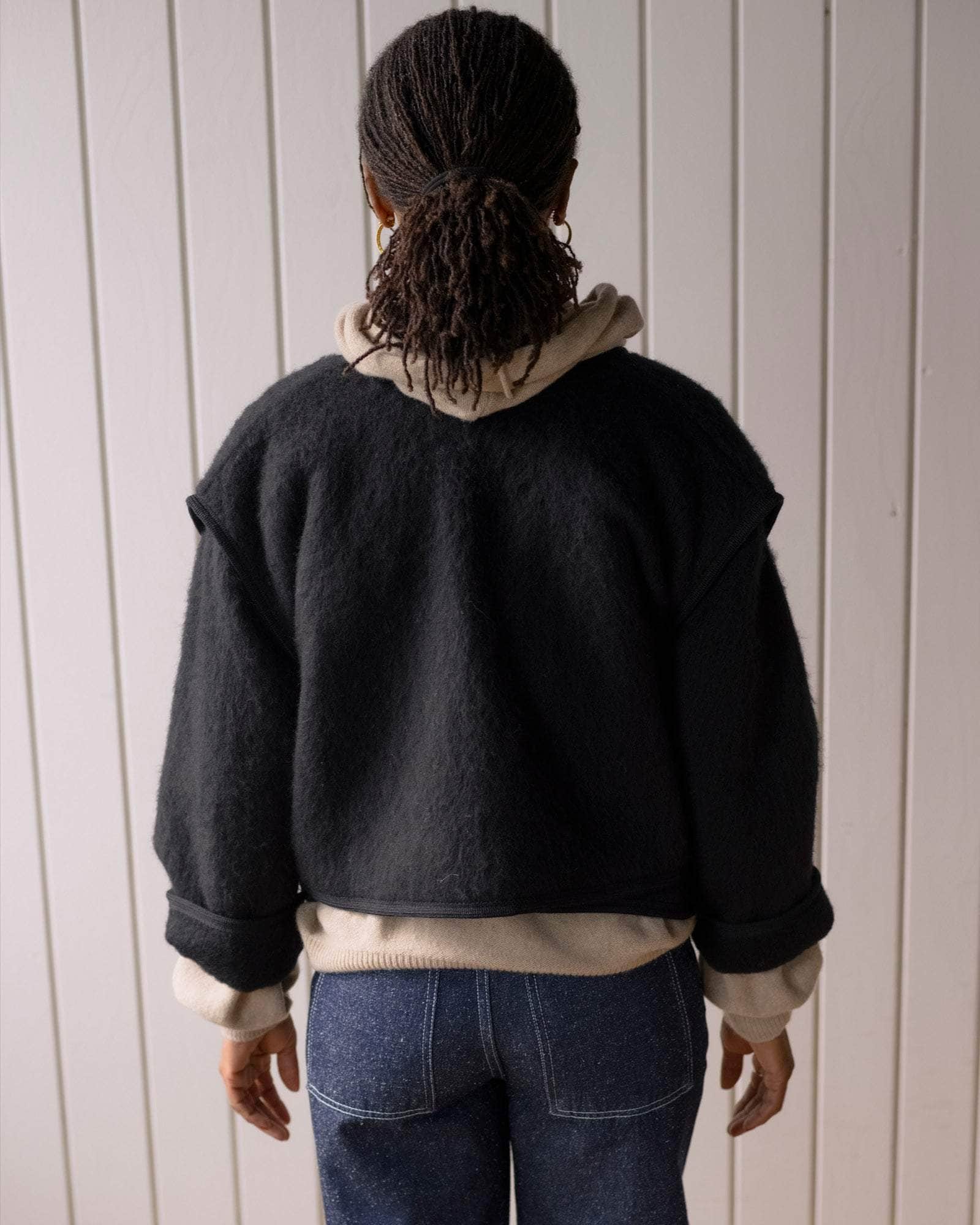 Baserange Capas Vest Black - Brushed Wool