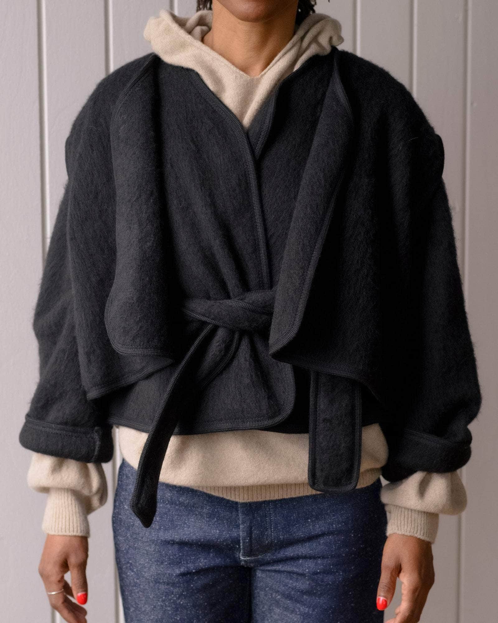 Baserange Capas Vest Black - Brushed Wool