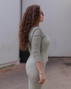 Baserange Nehru Tank - Lace & Wool